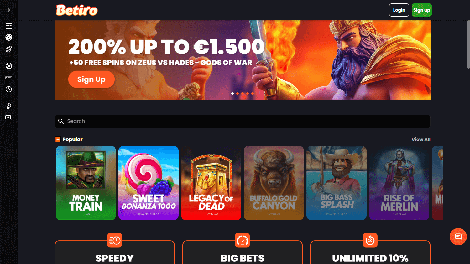 Betiro Casino Desktop screenshot